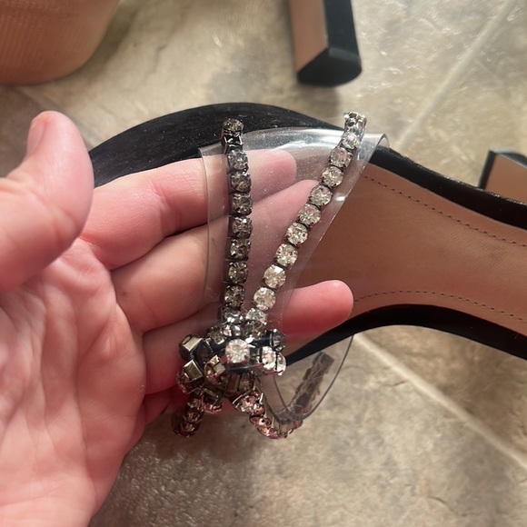 Schutz Black Bling Jayda Platform Suede Heels 9.5 - Picture 6 of 16